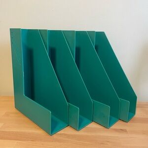 4 Teal Vintage File Holders Document Magazine Organizers “The Classifier” Dek